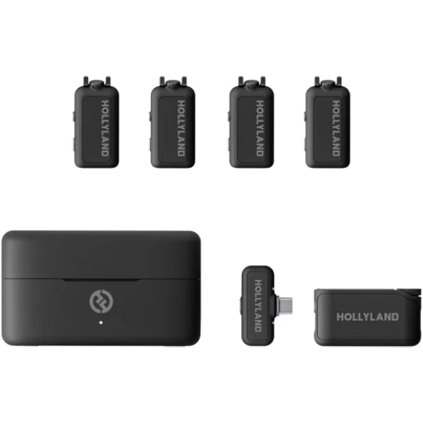 Hollyland LARK MAX 2 Combo 4-Person Wireless Microphone System for Cameras and Mobile Devices (Space Gray, 2.4 GHz)