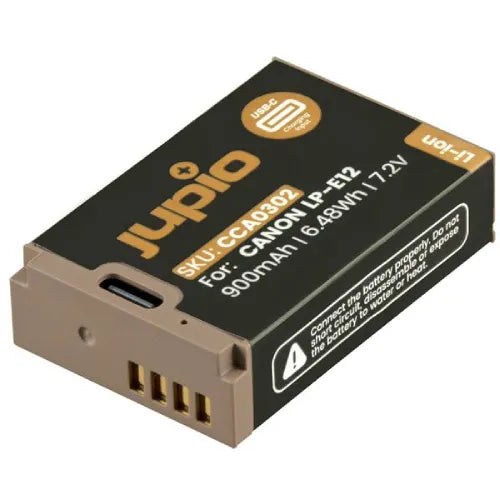 Jupio LP-E12 Ultra Lithium-Ion Battery with USB-C Charging Port (7.2V, 900mAh)