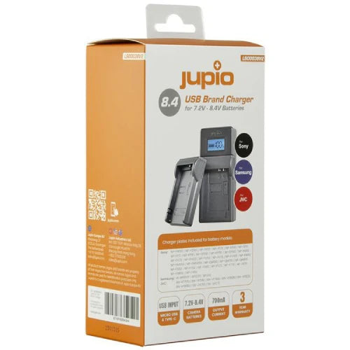 Jupio USB Charger Kit for Select Sony/Samsung/JVC Batteries (7.2 to 8.4V)