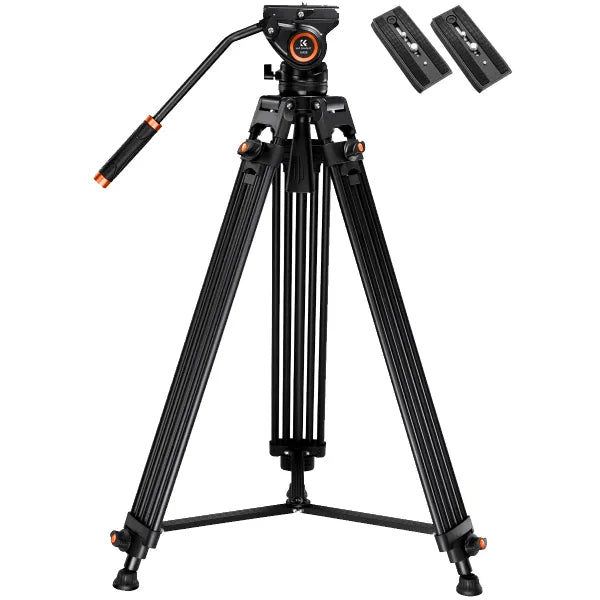 K&F Concept Core-Director Video Tripod with 75mm Bowl and Fluid Head