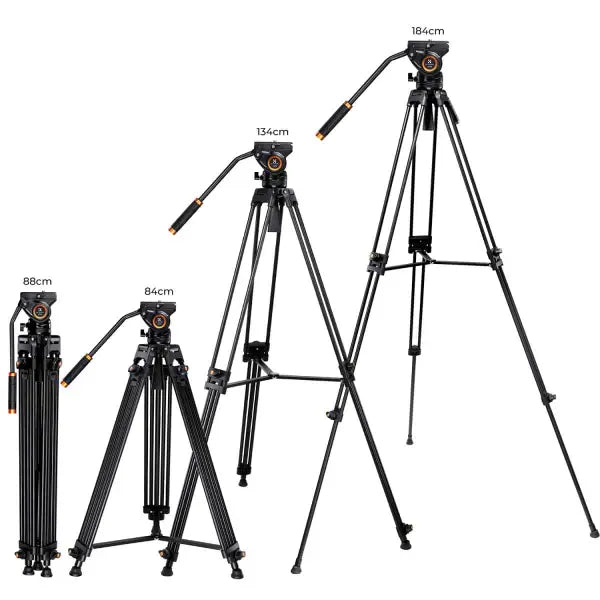 K&F Concept Core-Director Video Tripod with 75mm Bowl and Fluid Head
