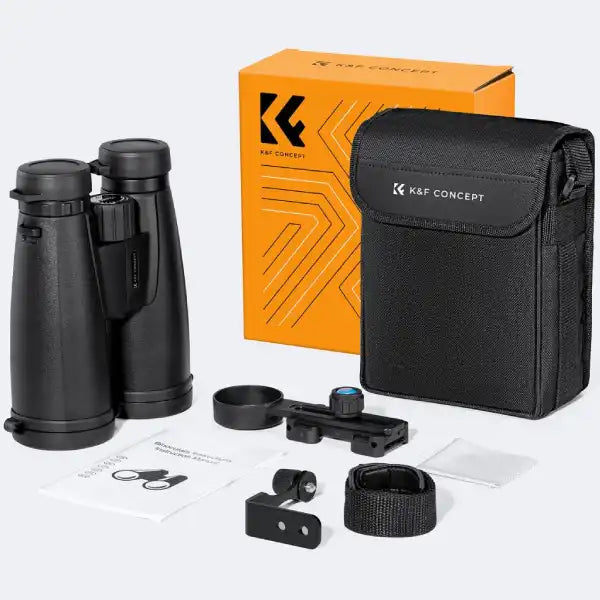 K&F Concept 12x50 Safari Binoculars with a Mobile Phone Attachment