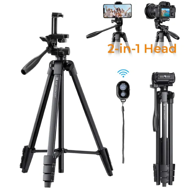 K&F Concept Compact-Vlogger Tripod with Remote and Phone Mount