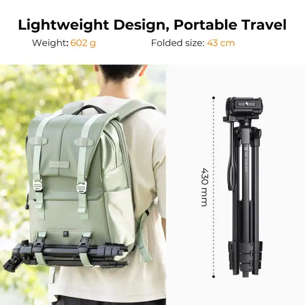 K&F Concept Compact-Vlogger Tripod with Remote and Phone Mount