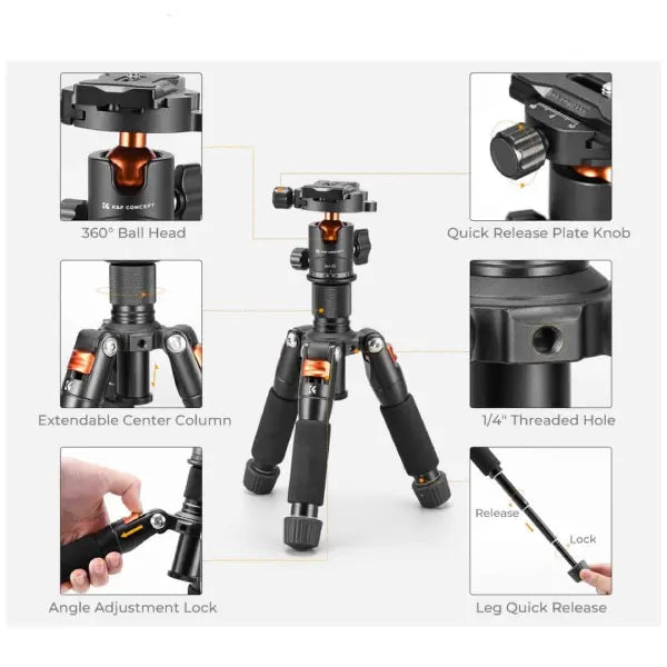 K&F Concept Desktop Mini Tripod with Ball Head
