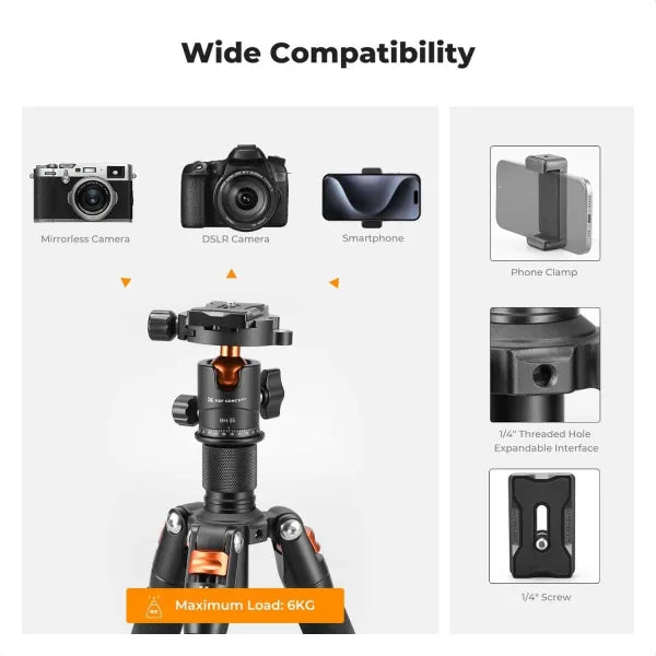 K&F Concept Desktop Mini Tripod with Ball Head