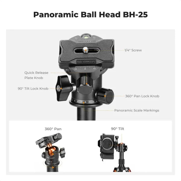 K&F Concept Desktop Mini Tripod with Ball Head