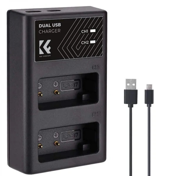 K&F Concept Dual Charger for Canon LP-E17 Batteries