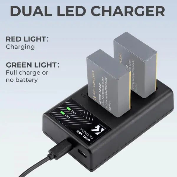 K&F Concept Dual Charger for Canon LP-E17 Batteries
