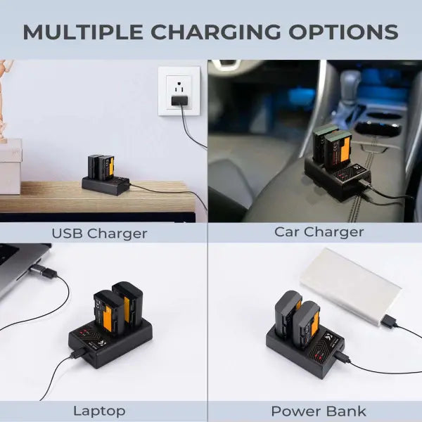K&F Concept Dual Charger for Canon LP-E6 Batteries