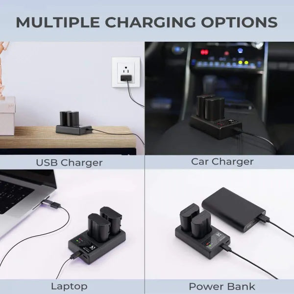 K&F Concept Dual Charger for Nikon EN-EL15 Batteries