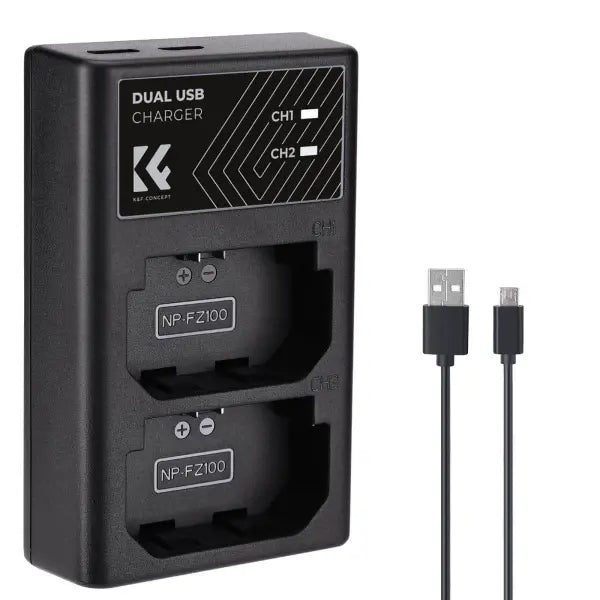 K&F Concept Dual Charger for Sony NP-FZ100 Batteries