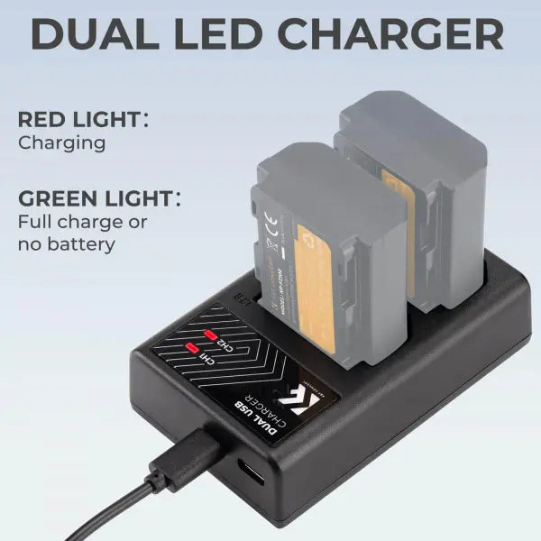 K&F Concept Dual Charger for Sony NP-FZ100 Batteries