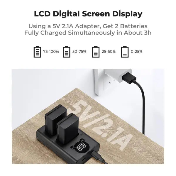 K&F Concept EN-EL25 Dual Charger Kit with 2 Batteries