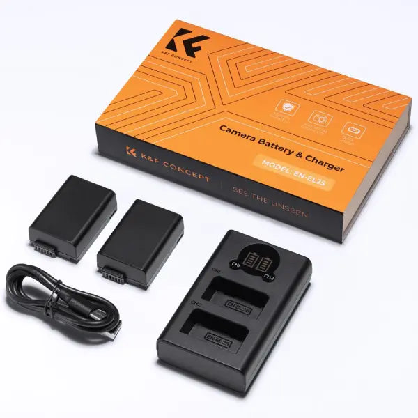 K&F Concept EN-EL25 Dual Charger Kit with 2 Batteries