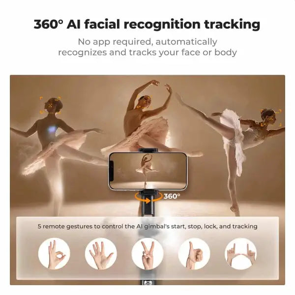 K&F Concept Face Tracking Selfie Stick (180cm)