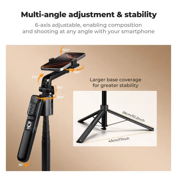 K&F Concept Face Tracking Selfie Stick (180cm)