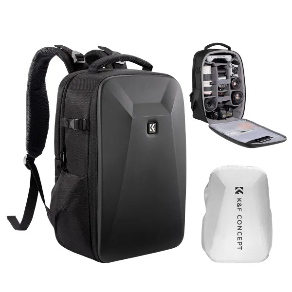 K&F Concept Hardshell Camera Backpack with Laptop Pouch (Black)