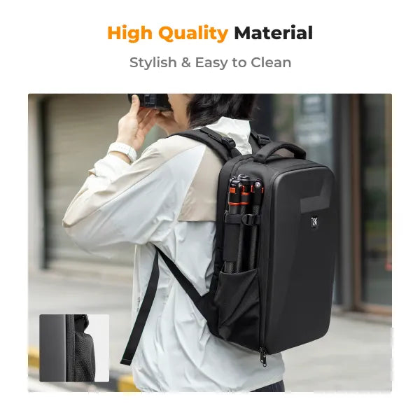 K&F Concept Hardshell Camera Backpack with Laptop Pouch (Black)