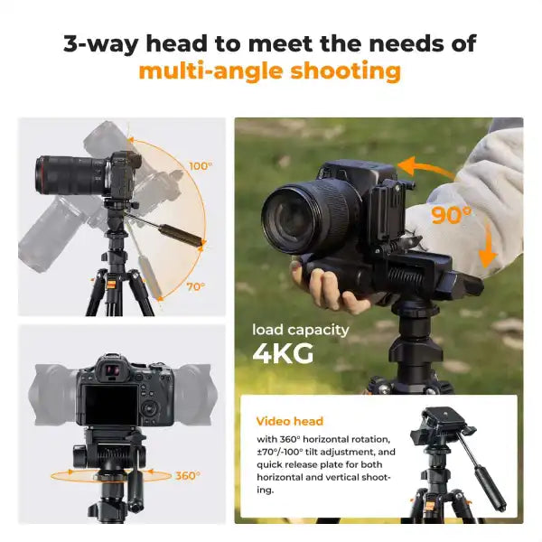 K&F Concept Classic-Vlogger XL Video Tripod