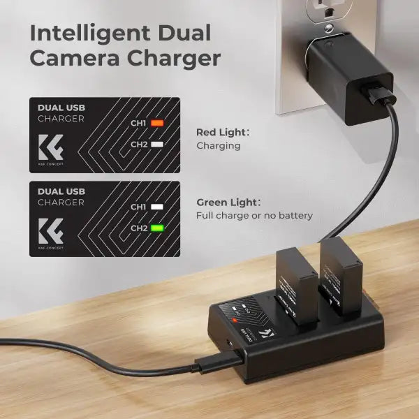 K&F Concept LP-E12 Dual Charger Kit with 2 Batteries