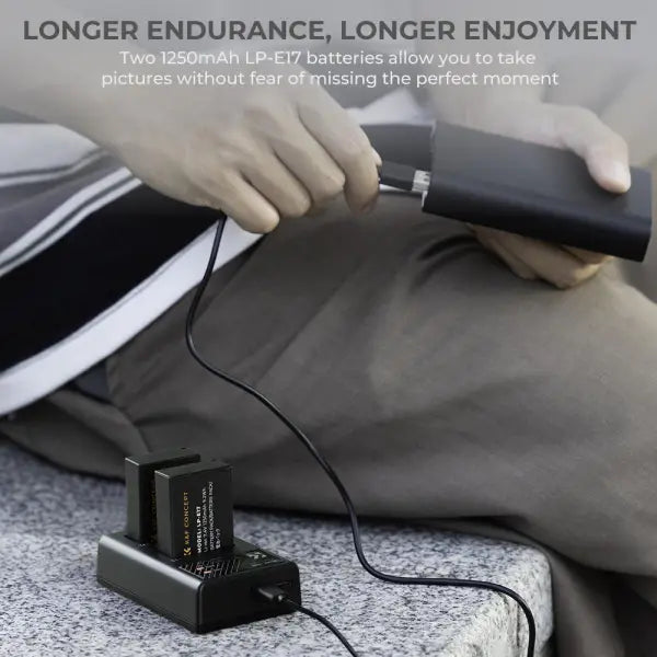 K&F Concept LP-E17 Dual Charger Kit with 2 Batteries