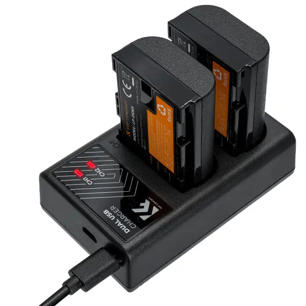 K&F Concept LP-E6NH Dual Charger Kit with 2 Batteries