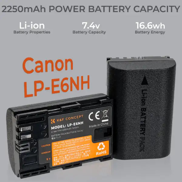 K&F Concept LP-E6NH Dual Charger Kit with 2 Batteries