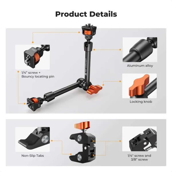 K&F Concept Magic Arm with Mini Clamp (11 Inch)