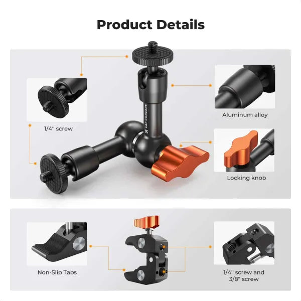 K&F Concept Magic Arm with Mini Clamp (6 Inch)