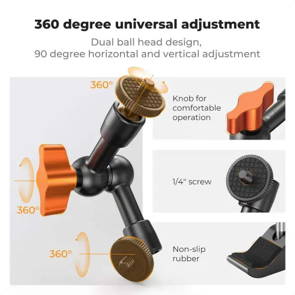 K&F Concept Magic Arm with Mini Clamp (6 Inch)