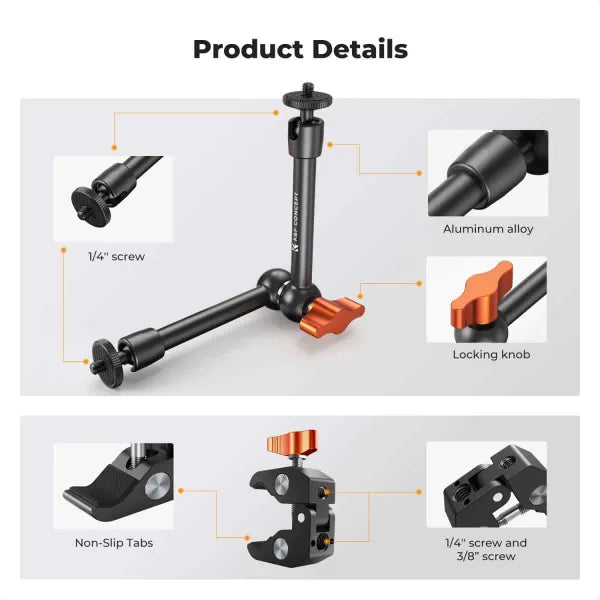 K&F Concept Magic Arm with Mini Clamp (9.8 Inch)