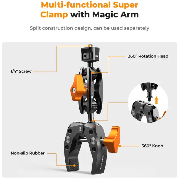 K&F Concept MS13 Magic Arm with Mini Super Clamp