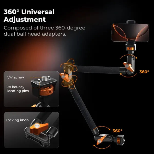 K&F Concept Magic Arm with Upgraded Super Clamp (22")