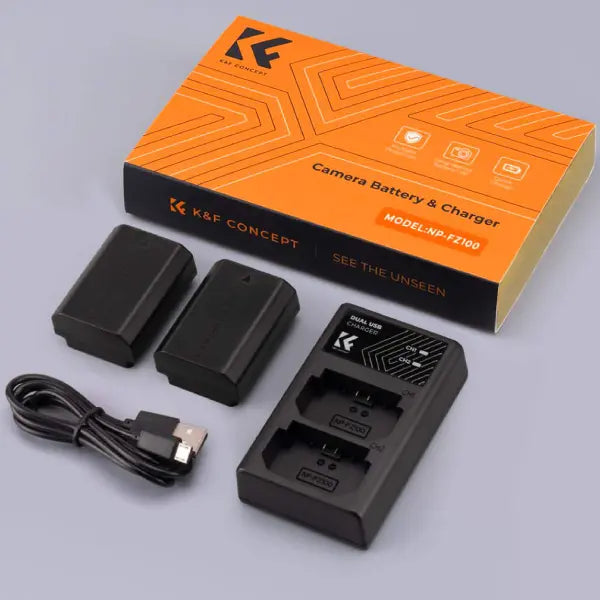 K&F Concept NP-FZ100 Dual Charger Kit with 2 Batteries