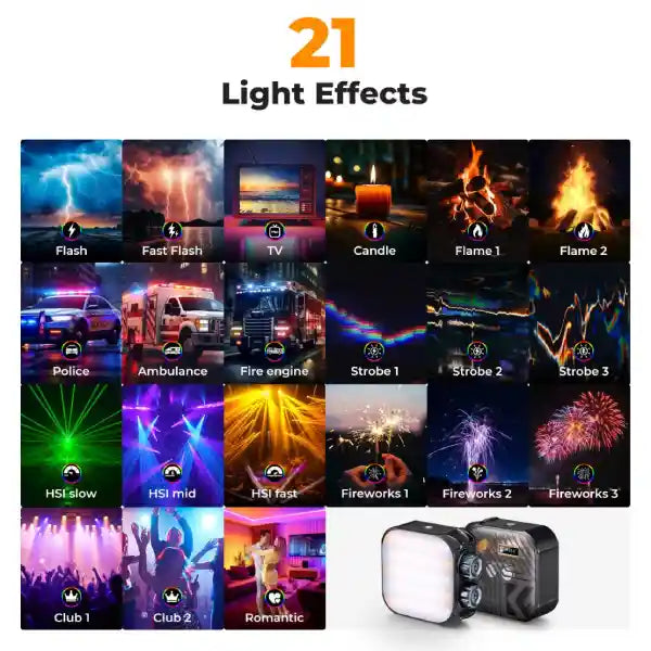 K&F Concept RGB Full Colour Portable Video Light (2500 to 9900K)