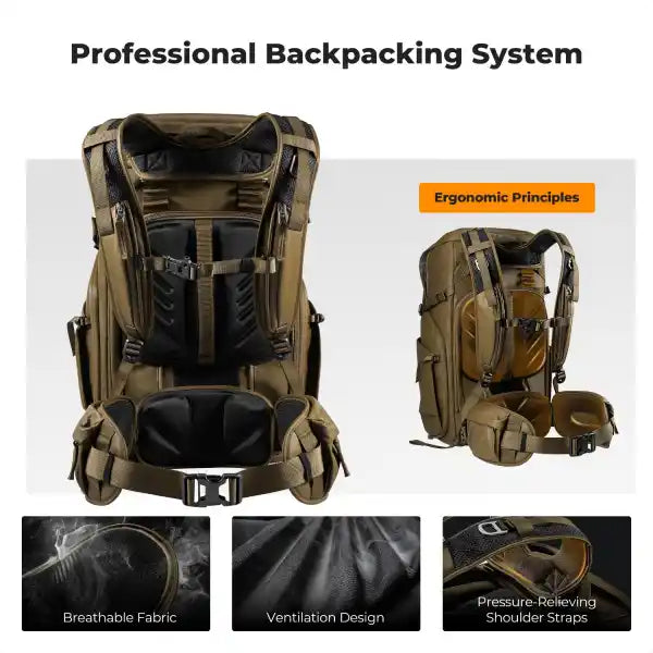 K&F Concept Star Wander 30L Camera Backpack (Khaki)