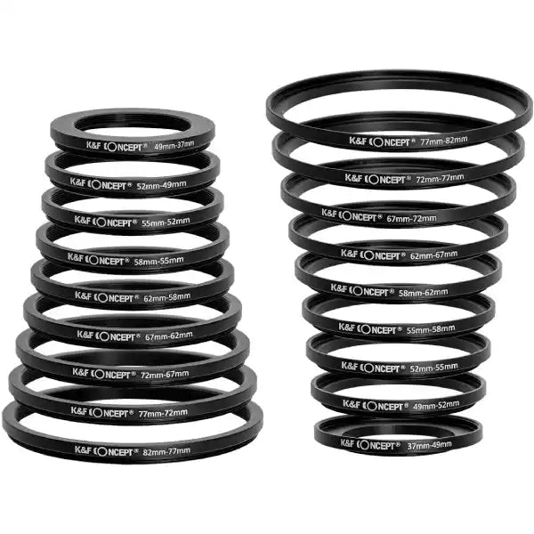 K&F Concept Step Up/Step Down Ring Kit (18-Piece Kit)