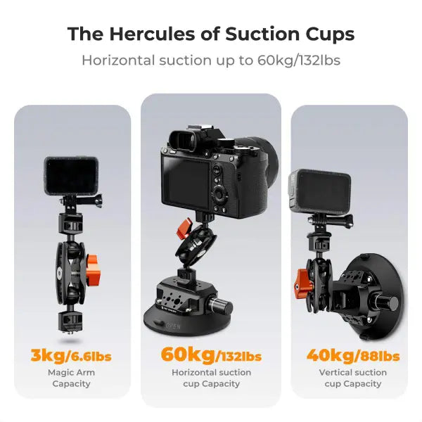 K&F Concept Suction Cup Mount with Magic Arm (4.5″)