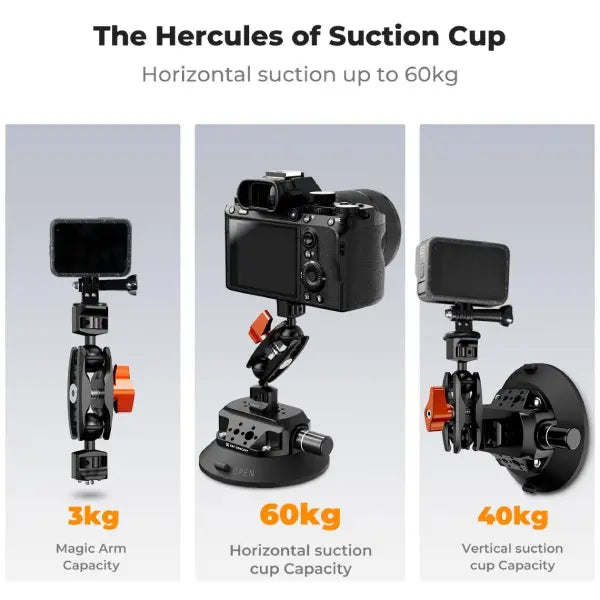 K&F Concept Suction Cup Mount with Magic Arm (6″)