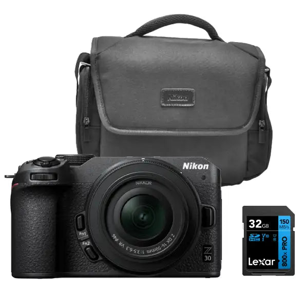 Nikon Z30 Mirrorless Camera with 16-50mm VR Lens (Nikon Bag + 32GB SD Card)