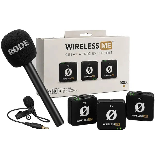 RODE Wireless ME Dual Compact Wireless Microphone System Bundle (2.4 GHz, Black)