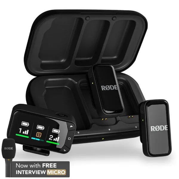 RODE Wireless Micro 2-Person Ultracompact Wireless Microphone Pro System for Cameras and Mobile Devices (2.4 GHz)