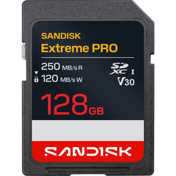 SanDisk 128GB Extreme PRO UHS-I V30 SDXC Memory Card (250MB/s)