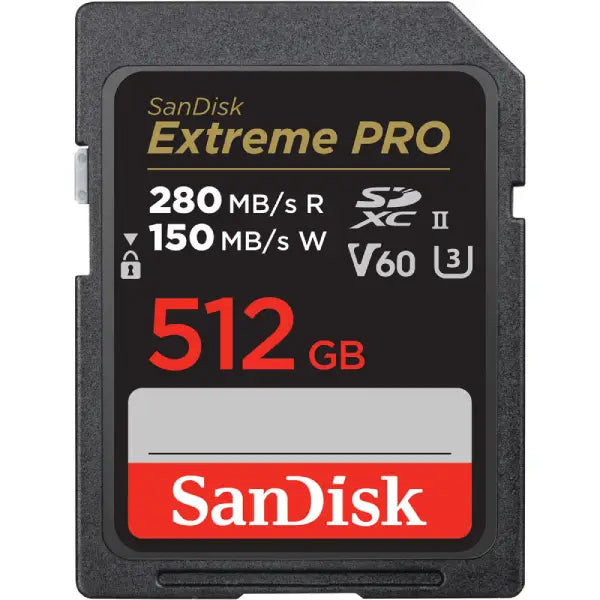 SanDisk 512GB Extreme PRO UHS-II SDXC Memory Card (280MB/s)