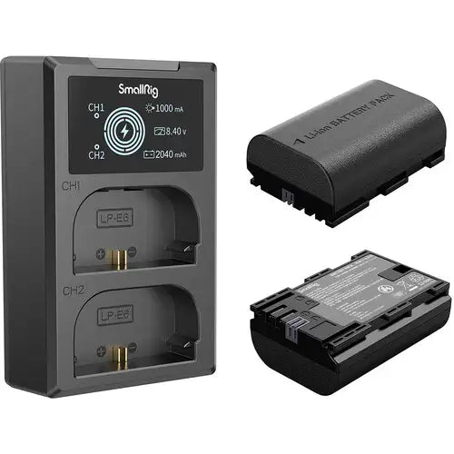 SmallRig LP-E6NH Dual Charger Kit with 2 Batteries