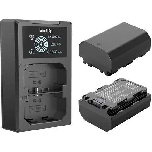 SmallRig NP-FZ100 Dual Charger Kit with 2 Batteries