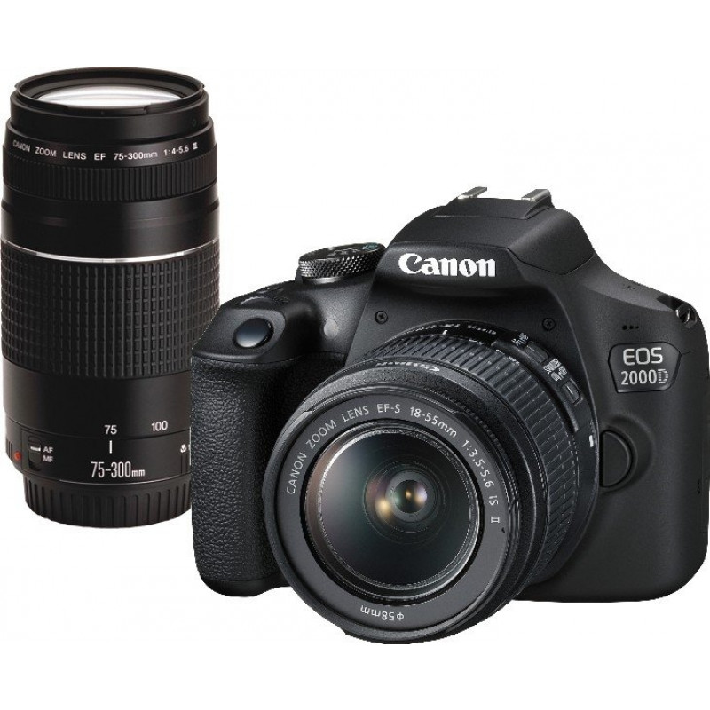 Canon EOS 2000D + 18-55mm III DC & EF 75-300mm f/4-5.6 III Cameraland ...